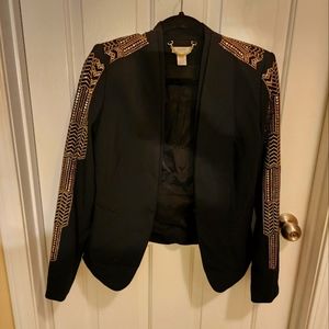 Black, studded women's blazer